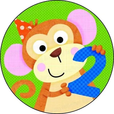 2. Birthday Monkey Cake Topper Edible Muffin Party Decoration New Gift Cupcake • $7.86