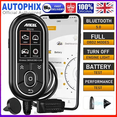 ANCEL BD310 Auto OBD2 Scanner Bluetooth Car Diagnostic Tool For Android & IPhone • £56.99