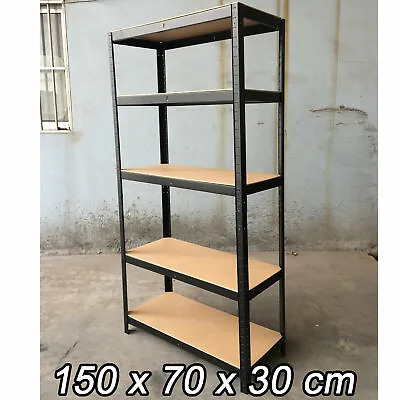 Rack Shelving 5 Tier Metal Garage Racking Storage 180x90x40cm / 150x70x30cm • £23.40