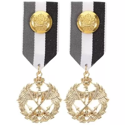 2pcs Medals Brooch Navy Costume Badge Award Breast Pin Ribbn Medals Badge For... • $22.64