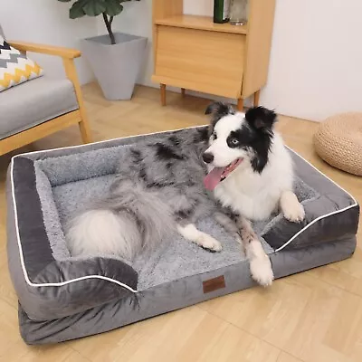 Large Orthopedic Memory Foam Pet Dog Bed Jumbo Soft Mattress Removable Cover • $35.98