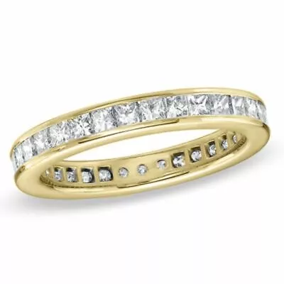 1.25ct Square Princess Cut Natural Diamond Eternity Wedding Band Ring 14K Gold • $1883.58
