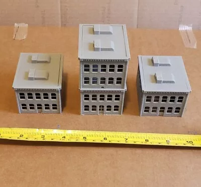 N Scale 3d Printed Town Buildings 3 Structures. 2 Two Story And High Rise  • $20