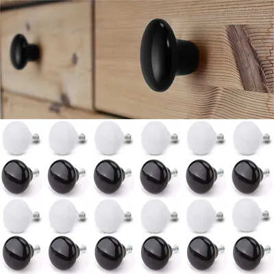 WHITE CERAMIC 38mm DOOR KNOBS 1/10/32 PACK Kitchen/Bedroom Drawer Pull Handles • £15.99