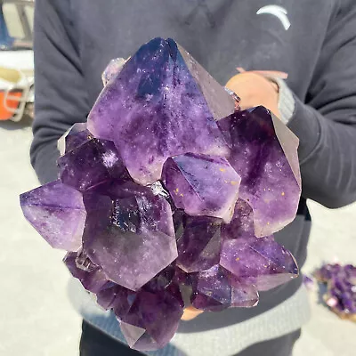 7lb Large Natural Amethyst Geode Quartz Cluster Crystal Specimen Healing • $30