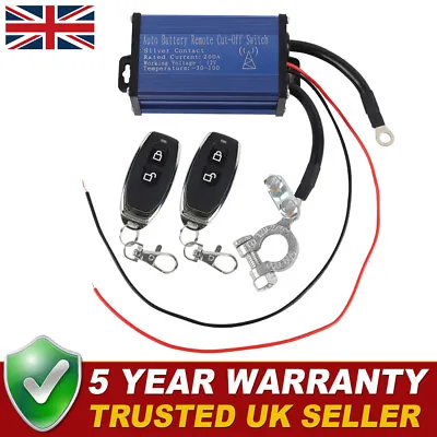 Car Battery Disconnect Cut Off Isolator Master Switch 2 Wireless Remote Control • £20.89