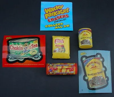 WACKY PACKAGES 2011 Erasers Lot LAZY OLD EL GASO MENTALS CHOKIN IN THE SEA +  • $19.99