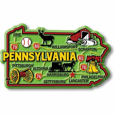 Pennsylvania Colorful State Magnet By Classic Magnets 3.6  X 2.2  • $7.99