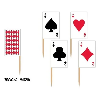 50 Casino Playing Card Food Picks Party Table Decoration Las Vegas Poker Night • $7.18