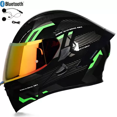 Bluetooth Modular Motorcycle Helmet Street Bike Full Face Flip Up Helmet DOT ECE • $101.92