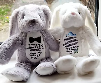 £13.50 • Buy Personalised Bunny Teddy Bear Wedding Favour  Page Boy  / Flower Bridesmaid GIFT