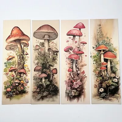 VINTAGE MUSHROOM BOOKMARKS Set Of 4 Designs Books Reading • $4.48