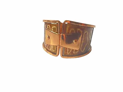Vintage Matisse Copper Enamel Modernist Cuff Bracelet Mid-Century  Atomic • $62.90