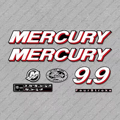 Mercury 9.9 Hp Four Stroke 2006-2012 Outboard Engine Decals Sticker • $35.99