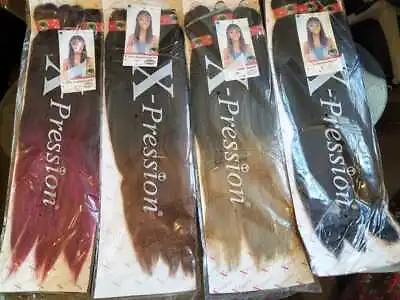 £7.60 • Buy Xpression  Pre Stretched Braiding Hair Extensions X3 Bundles In Pack 50'' Braids