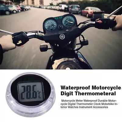 Motorcycle Meter Waterproof Durable Digital Thermometer Clock Instrument Accesso • $9.17