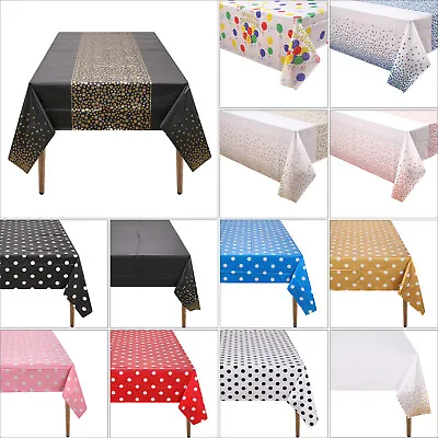 Plastic Table Cloth Festive Party Wipe Clean PVC Tablecloth Table Vinyl Covers • $3.91