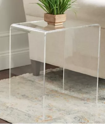 Home Reflections Acrylic End Side Table Living Room Bedroom Nightstand Clear 19” • £130.28