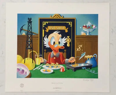 Disney Carl Barks Breakfast Of Tycoons Serigraph WORKING PROOF/SIGNED CARD  1996 • $395