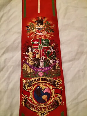 £50 • Buy The Ancient Order Of Foresters Silk Ribbon Sash 1927 