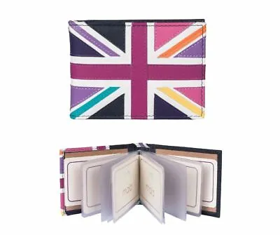 Union Jack Leather RFID PROTECTED Card Holder By Mala Leather With Gift Dustbag • £15.50