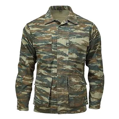Original Greek Military Field BDU Jacket Lizard Camouflage Greece Army Shirts • $37.44