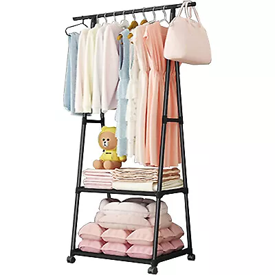 Heavy Duty Clothing Garment Rack Metal Clothes Organizer Double Rails Hanging • $22.32