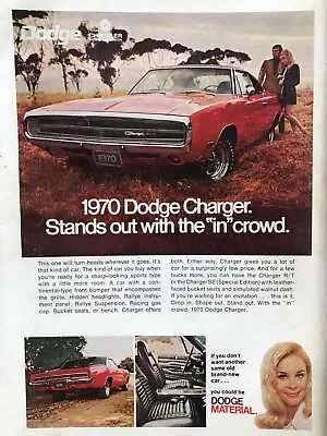 Vintage 1970 Dodge Charger 500 Original Color Ad D054 • $5.75