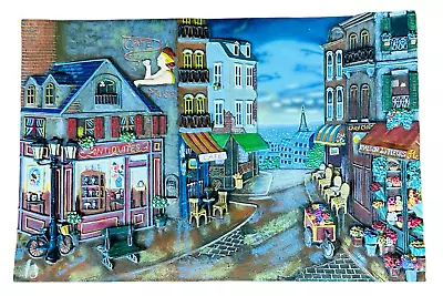 CAFE DE LA MUSE PARIS FRANCE CERAMIC TILE 3D MURAL FRENCH WALL DECOR 11.5  X 8  • $39.99