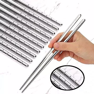 Omia Metal Chopsticks Premium Reusable 5 Pairs Stainless Steel Chopsticks Dis... • $10.88