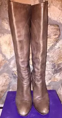 Miss Sixty 60 Vintage Y2K 90s Brown Distressed Leather High Heel Boots 37 VTG • $51