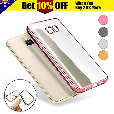 $4.99 • Buy Samsung S8 Case Slim Clear Metal Bumper Rubber Soft Cover For Galaxy S8+ S7 Edge