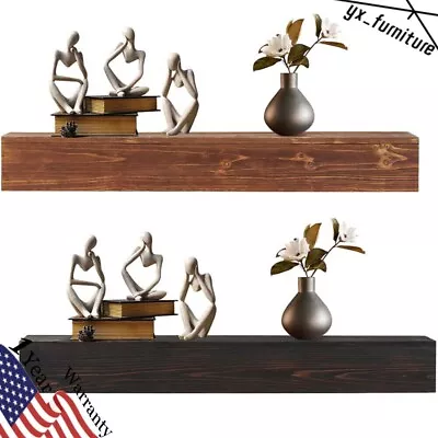 48 /60  Rustic Wood Fireplace Mantel Wall-Mounted Floating Shelf For Home Decor • $99.99