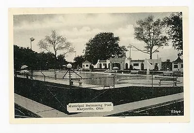 Municipal Swimming Pool MARYSVILLE OH Milford Center—Vintage PC 1954 • $12.99