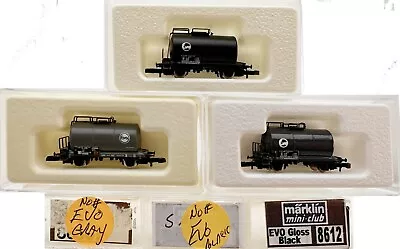 MARKLIN Z SCALE INDUSTRY PRINTED   3 COLLECTOR 2-AXLE Tank Cars Marklin Boxs  C8 • $66