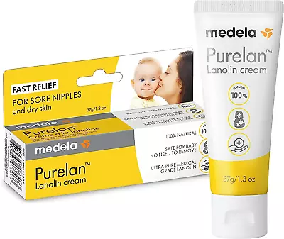 Medela Purelan 37g Lanolin Nipple Cream - Fast Relief For Sore Nipples And Dry • £13.39