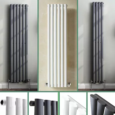 Vertical Oval Column Designer Modern Single Panel Rads Tall Upright Radiator • £64.99