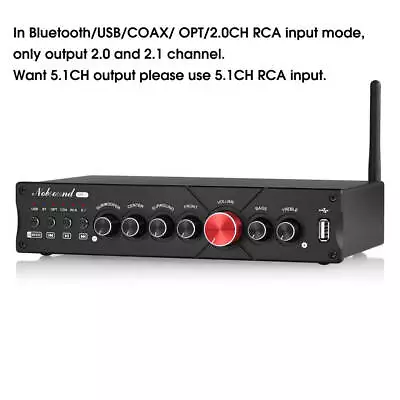Return-HiFi 5.1 Channel Digital Amplifier Bluetooth Receiver Home Theater Amp • £100