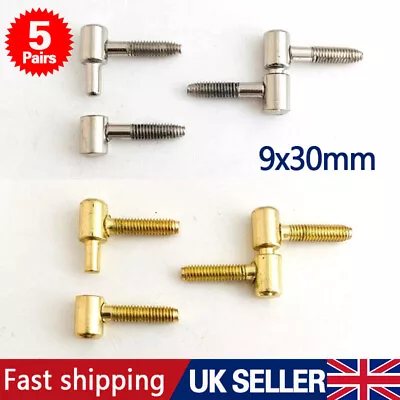 5Pairs Screw In Lift Off Pin Hinges Barrel Drill In Hinges Cabinet Cupboard Door • £2.99