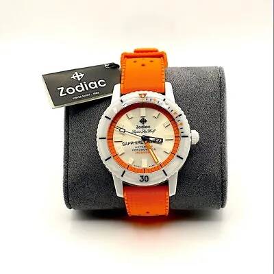 Zodiac Super Sea Wolf Ceramic Compression Diver Cream Watch 41 Mm White ZO9591 • $809