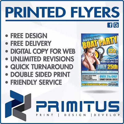 £69.99 • Buy 1000 Printed A5 Double Sided Flyers / Fliers / Leaflets  **free Custom Design**