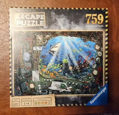 Ravensburger Escape Puzzle Exit Games Jigsaw Submarine 759 Pc 2019 Used Complete • $9.95