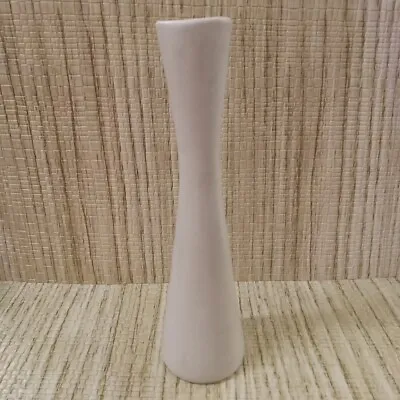 Van Briggle Colorado Springs Matte White Glaze 9  Bud Vase Candlestick MCM Style • $45