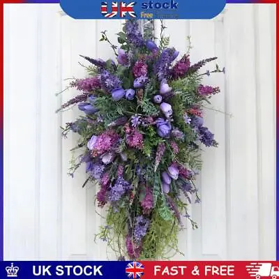 Artificial Front Door Hanging Wreath Exquisite Holiday Gift For Garden Courtyard • £11.69