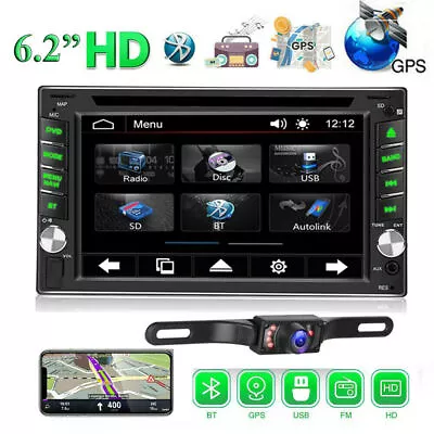 GPS Navi Map 2 Din Car Stereo Radio DVD Player Bluetooth 6.2  Capacitive Screen • $124.90