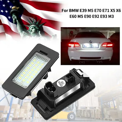 2Pcs LED License Number Plate Lights For BMW 3/4/5 Series E60 E90 F30 E92 • $10.54