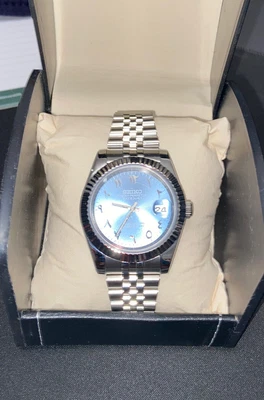 £259.99 • Buy Arabic Dial Seiko Ice Blue Dial | 40mm Datejust 🧊