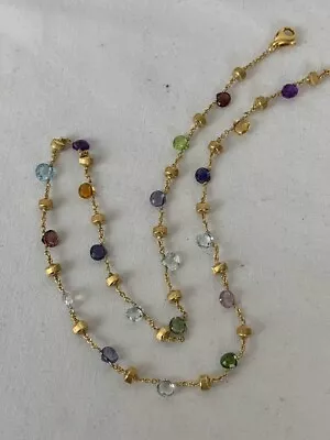 750 18k Yellow Gold Marco Bicego Paradise Gem Single Strand Necklace  • $2550