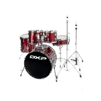 DXP Drum Kit 5 Piece 20 Inch Bass Drum In Wine Red • $457.95