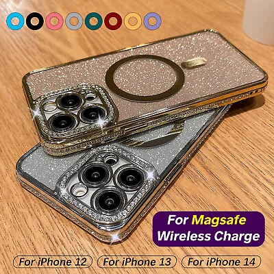 $9.99 • Buy For IPhone 14 13 12 11 Pro Max Luxury Glitter Diamond MagSafe Magnetic Slim Case